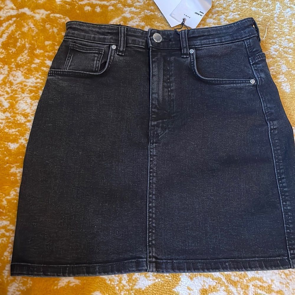 Zara hi rise five pocket stretch denim miniskirt small NWT